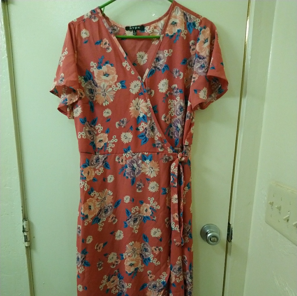 NWT Long Wrap Dress Size L